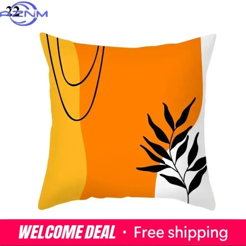 Century Textile & Sewing Supply Hours - غطاء وسادة بوهو برتقالي بتصميم تجريدي،