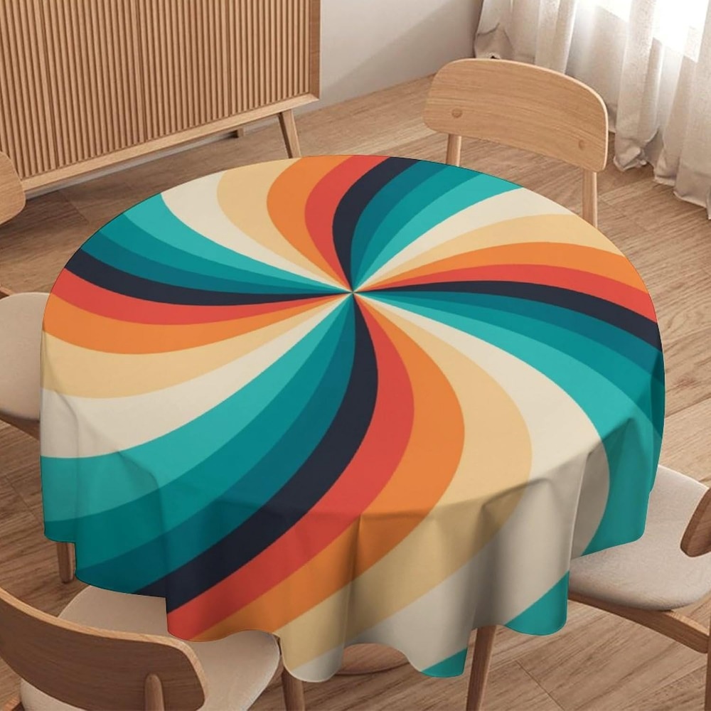 Century Textile & Sewing Supply Hours - مفرش طاولة دائري بتصميم حلزوني عتيق