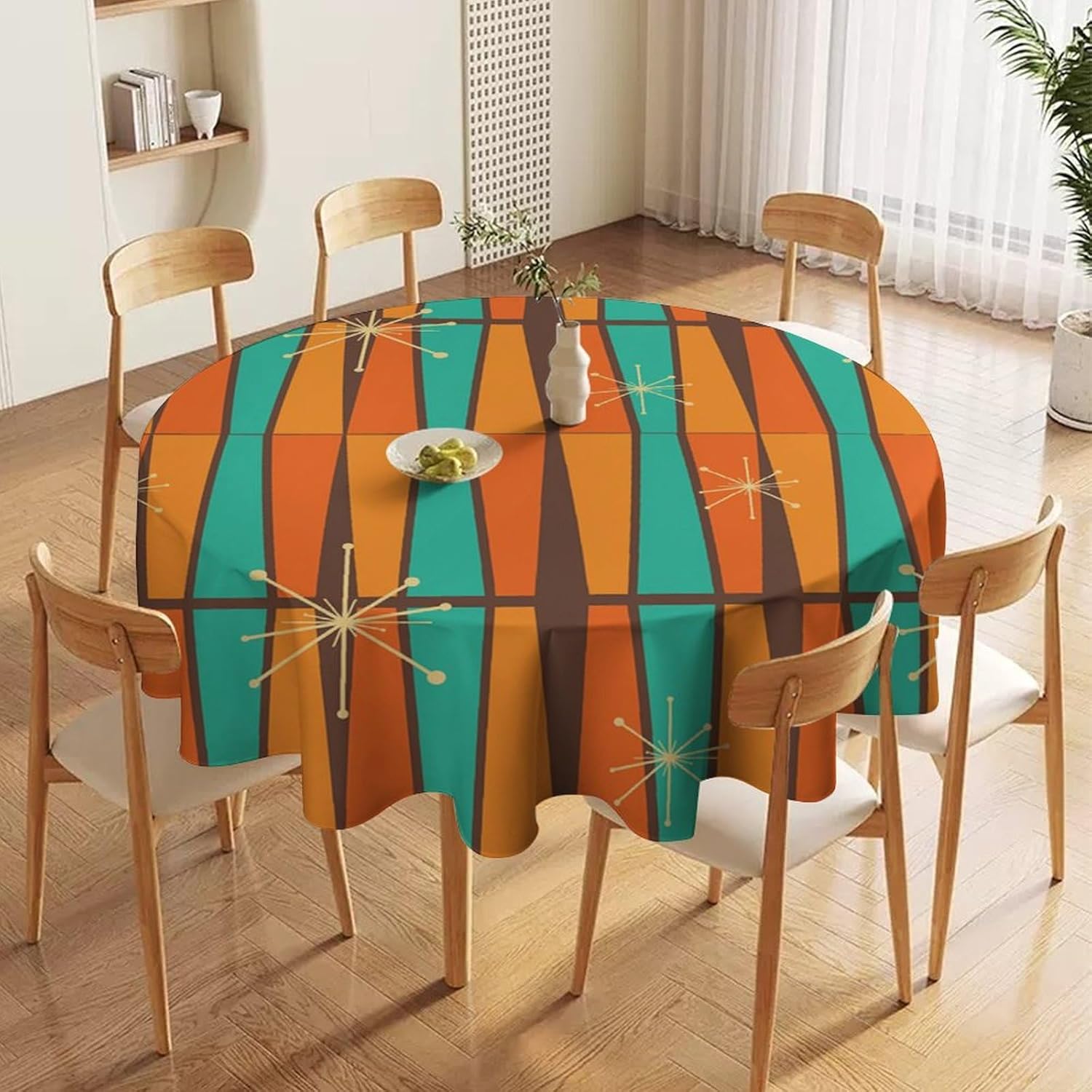 مفرش طاولة دائري بتصميم هندسي  - مراجعة Century Textile & Sewing Supply Hours وسعره