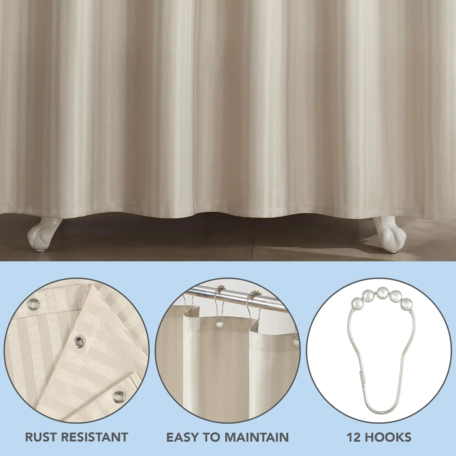 مجموعة ستائر الدش من أركوايت - - مراجعة Fabric Weight Set وسعره